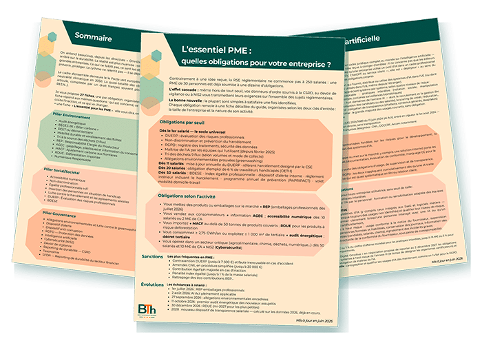 Guide de la règlementation RSE des PME Les fiches de la règlementation RSE des PME